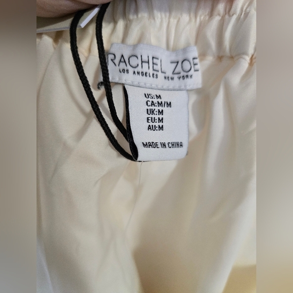 Rachel Zoe Floral A-Line Skirt Ivory Beige Flowers Midi Size M - Picture 8 of 9